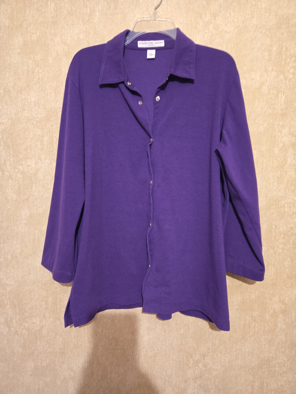 Josephine Chaus Purple Button-Front Collar Shirt